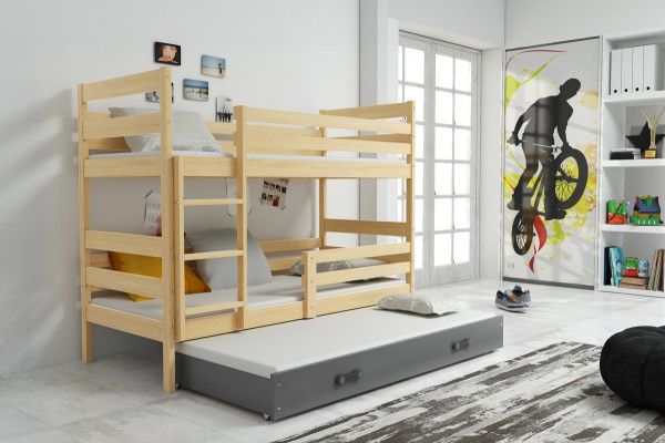 FALCO Patrová postel s přistýlkou Norbert borovice/grafit - obrázek 1