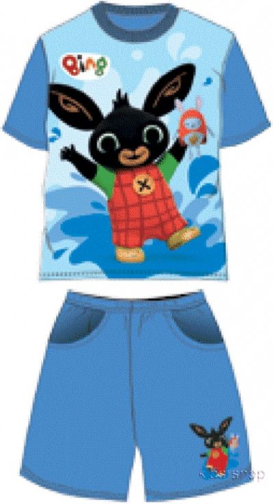Setino - Chlapecká letní souprava / set / šortky + tričko zajíček Bing - sv. modrá 116 - obrázek 1
