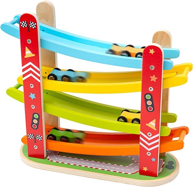 Dřevěná automobilová závodní dráha Bigjigs Toys - obrázek 1
