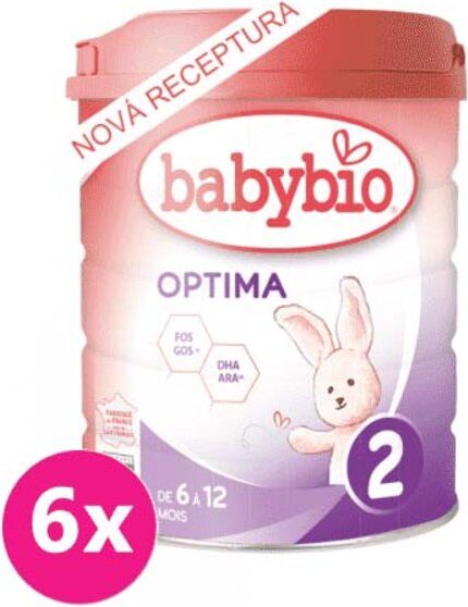 6x BABYBIO OPTIMA 2 kojenecké bio mléko (800 g) - obrázek 1
