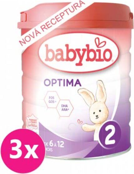 3x BABYBIO OPTIMA 2 kojenecké bio mléko (800 g) - obrázek 1