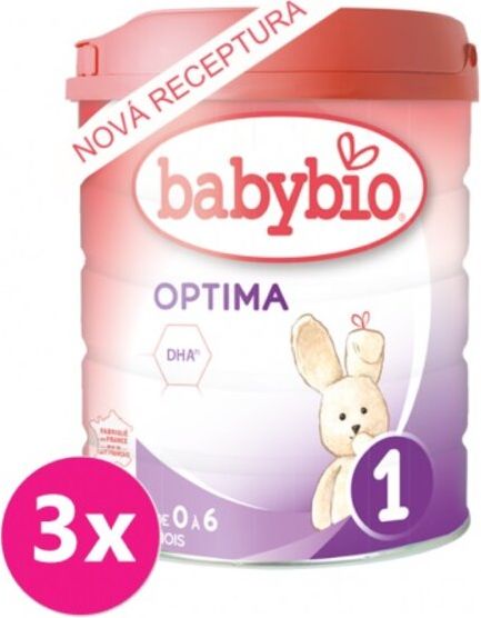 3x BABYBIO OPTIMA 1 kojenecké bio mléko (800 g) - obrázek 1