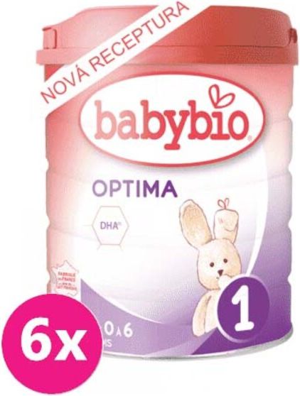 6x BABYBIO OPTIMA 1 kojenecké bio mléko (800 g) - obrázek 1