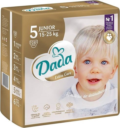 Dada | Dada | Dětské jednorázové pleny DADA Extra Care 5 JUNIOR 15-25 kg 28 ks | Bílá | - obrázek 1
