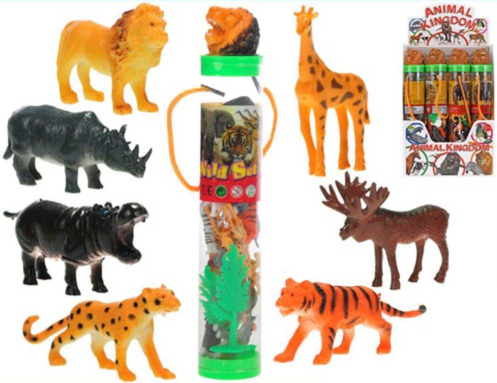 Zvířátka cizokrajná safari 3-6cm set s doplňky v tubě plast - obrázek 1