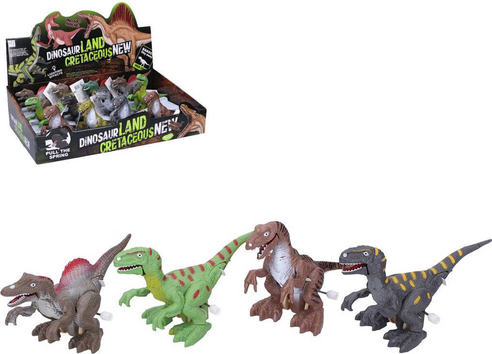 Dinosaurus 14cm plastový ještěr na natažení na baterie Světlo různé druhy plast - obrázek 1
