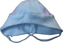 Čepička kojenecká bavlna - KLASIK bílá s proužky do růžova - vel.56 - obrázek 1