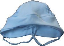 Čepička kojenecká bavlna - KLASIK bílá s proužky do modra - vel.56 - obrázek 1
