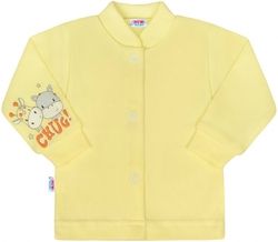 Kabátek kojenecký bavlna - ŽIRAFKA A OSLÍK žlutý - vel.50 - obrázek 1