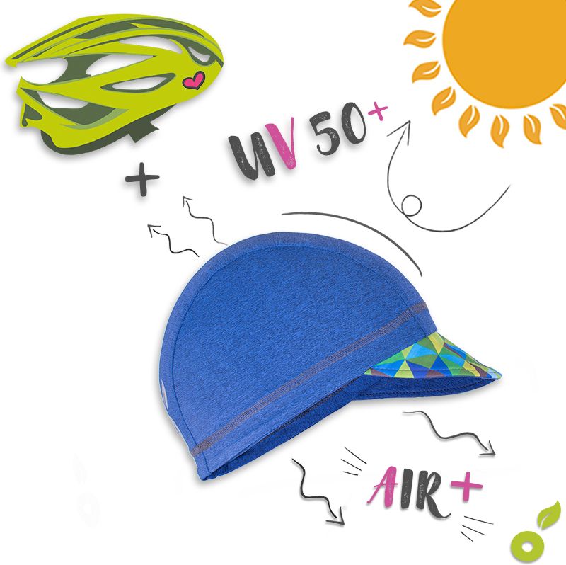 Unuo, Funkční čepice s kšiltem UV 50+, Žíhaná holubičí šedá, Velryby holka (Unuo functional UPF 50+ cap with peak) Velikost (Size): XS (42 - 44 cm) - obrázek 2
