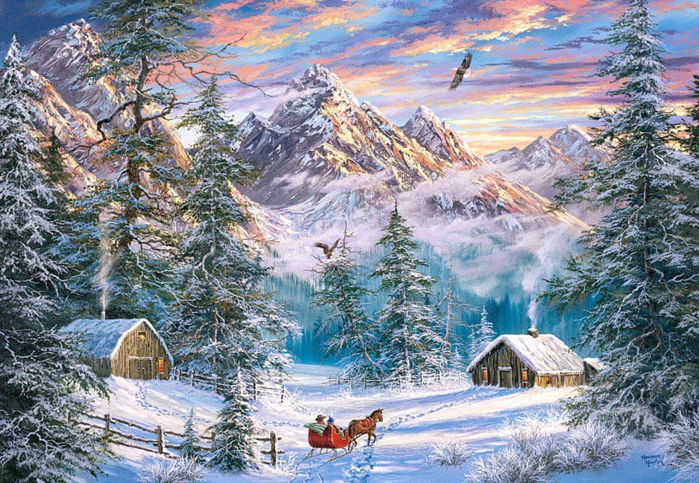 Castorland Puzzle Vánoční hory 1000 dílků - obrázek 1