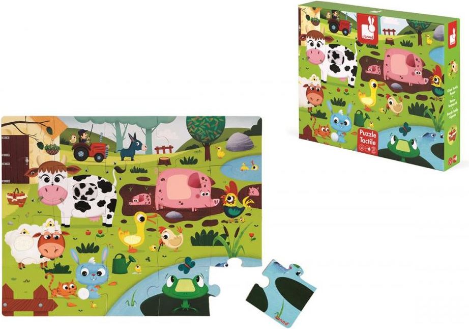 Janod Puzzle dotykové Zvířátka na farmě - obrázek 3