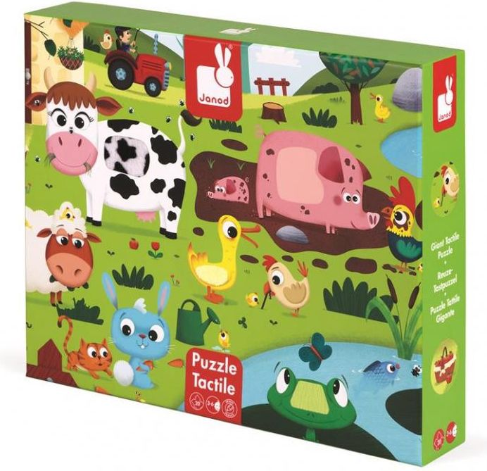 Janod Puzzle dotykové Zvířátka na farmě - obrázek 4