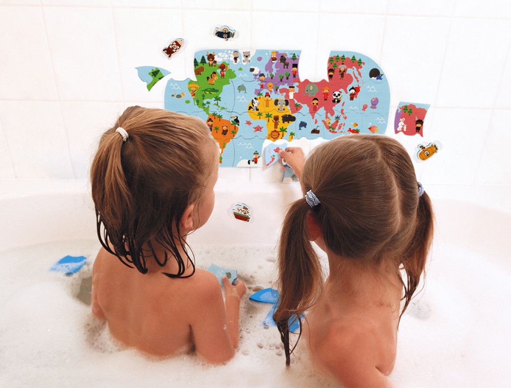 Janod Hračka do vody puzzle Mapa světa 28 ks - obrázek 5