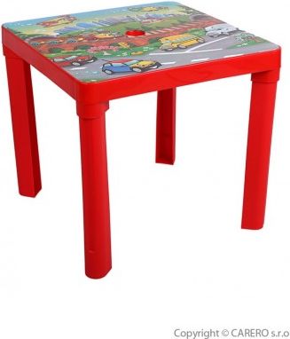 Dětský zahradní nábytek - Plastový stůl červený, Červená - obrázek 1