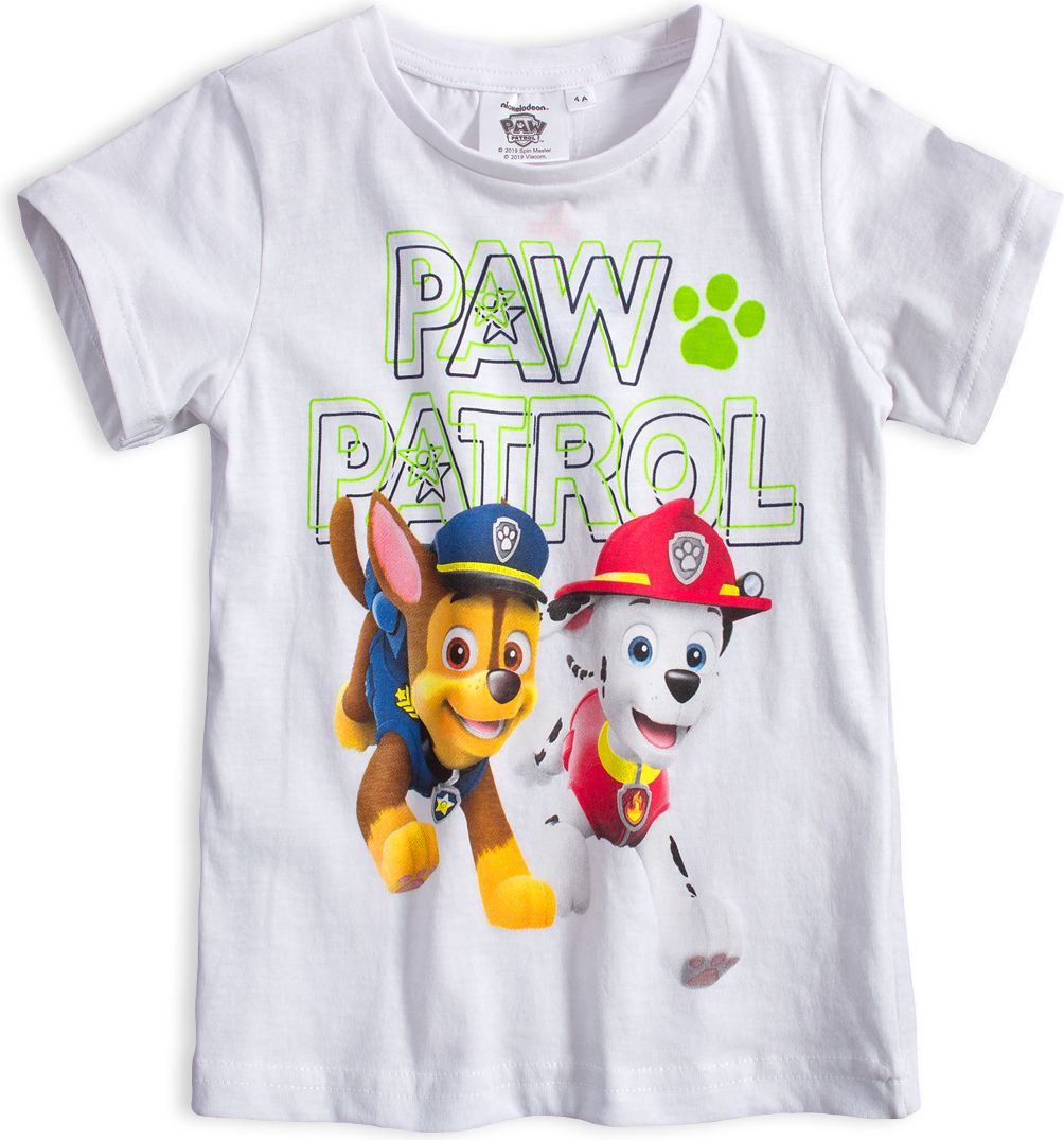 Chlapecké tričko PAW PATROL MARSHALL a CHASE bílé Velikost: 116 - obrázek 1