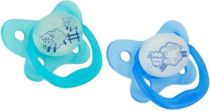 Dr.Browns PreVent Svítící dudlík 0-6m 2 ks modrý/růžový - obrázek 1