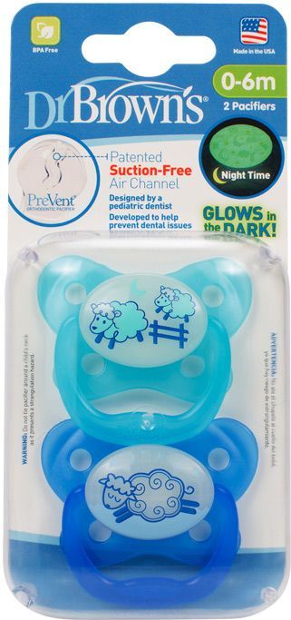 Dr.Browns PreVent Svítící dudlík 0-6m 2 ks modrý/růžový - obrázek 3