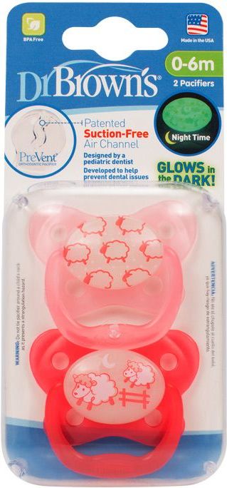 Dr.Browns PreVent Svítící dudlík 0-6m 2 ks modrý/růžový - obrázek 4