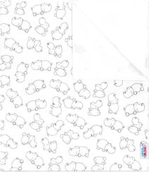 Přebalovací podložka flanelová - HROŠÍCI šedí na bílém - 47x57cm - obrázek 1