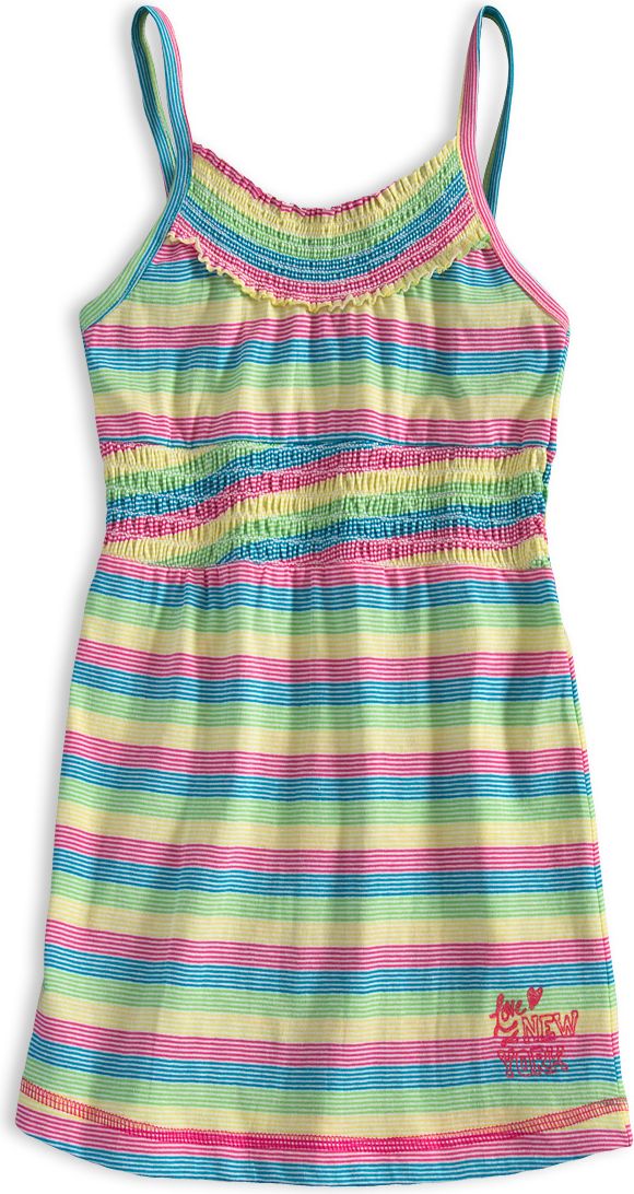 Dívčí letní šaty PEBBLESTONE SUMMER modré proužky Velikost: 92-98 - obrázek 1