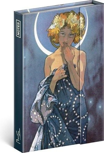 Notes Alfons Mucha – Luna, linkovaný, 11 × 16 cm - obrázek 1