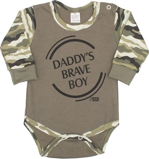 NEW BABY | New Baby Army | Kojenecké body s dlouhým rukávem New Baby Army boy | Zelená | 62 (3-6m) - obrázek 1