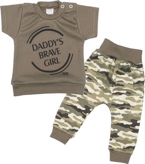 NEW BABY | New Baby Army | 2-dílná kojenecká souprava New Baby Army girl | Zelená | 56 (0-3m) - obrázek 1