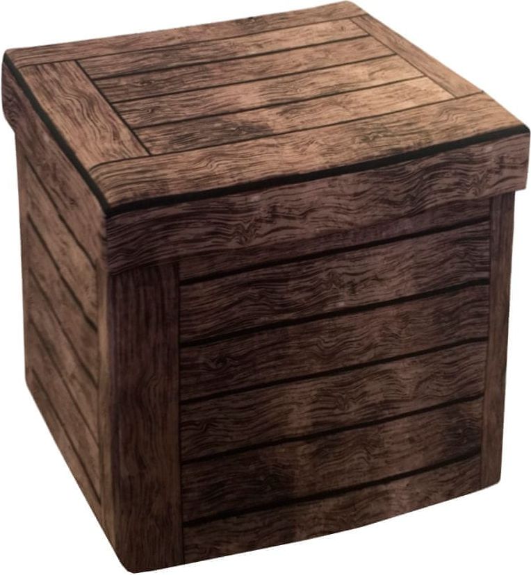 Sedací box vzhled dřevo 38x38x38 cm - obrázek 1