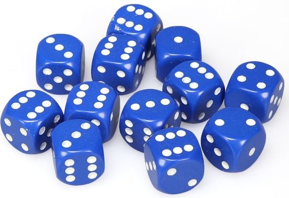 Chessex Hrací kostka šestistěnná matná 16mm Barva: tmavě modrá / zlatá - obrázek 6