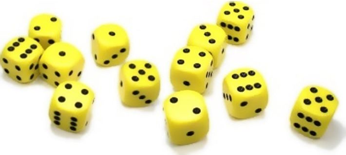 Chessex Hrací kostka šestistěnná matná 16mm Barva: tmavě modrá / zlatá - obrázek 17