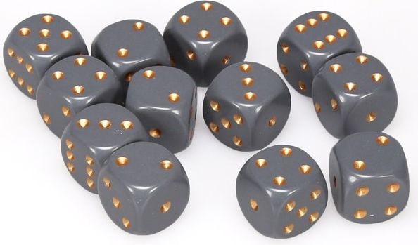 Chessex Hrací kostka šestistěnná matná 16mm Barva: tmavě modrá / zlatá - obrázek 18