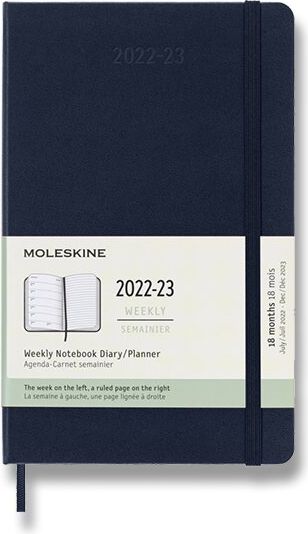 Moleskine 18měsíční diář 2022-23 - tvrdé desky modrý A5 - obrázek 1