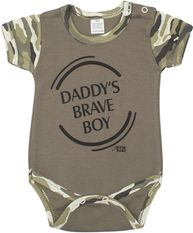 Body kojenecké krátký rukáv - ARMY BOY khaki - vel.62 - obrázek 1