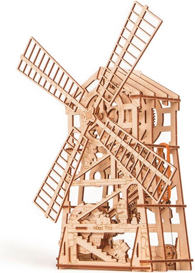 Wood Trick "Větrný mlýn" - 3D dřevěné mechanické puzzle - obrázek 2