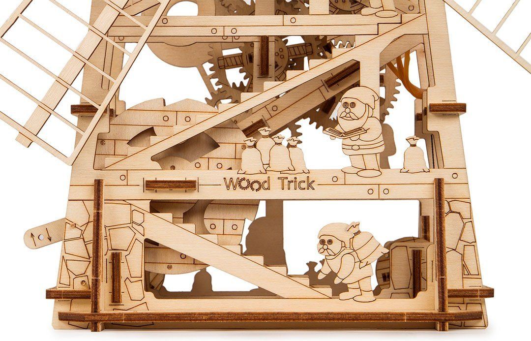 Wood Trick "Větrný mlýn" - 3D dřevěné mechanické puzzle - obrázek 5