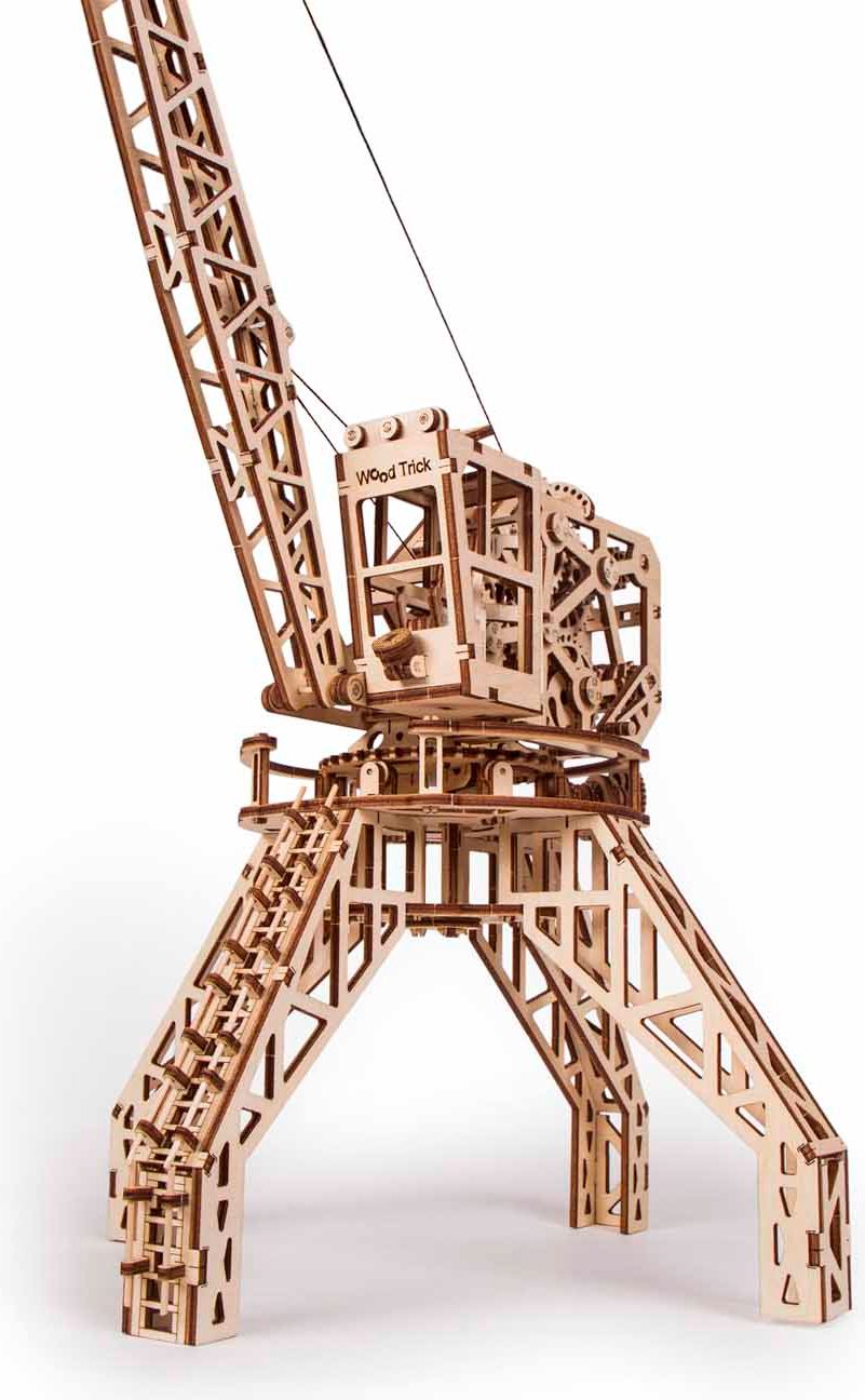 Wood Trick "Jeřáb s kontejnerem" - 3D dřevěné mechanické puzzle - obrázek 6
