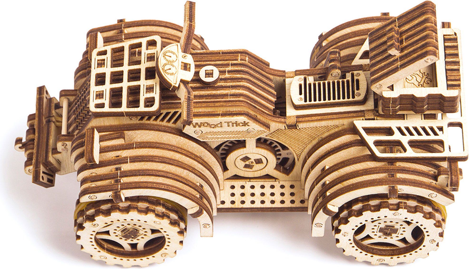 Wood Trick  "Čtyřkolka" - 3D dřevěné mechanické puzzle - obrázek 3