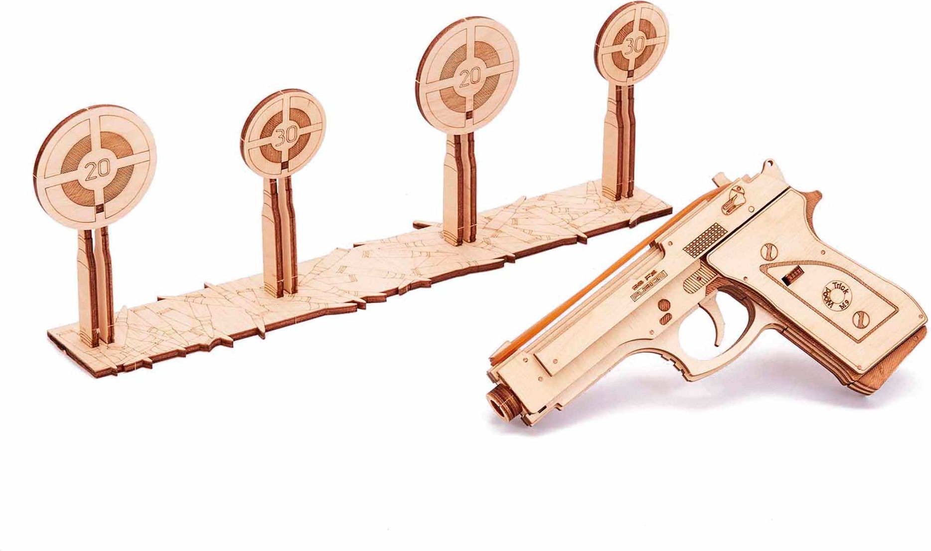 Wood Trick  "Pistole M1" - 3D dřevěné mechanické puzzle - obrázek 1