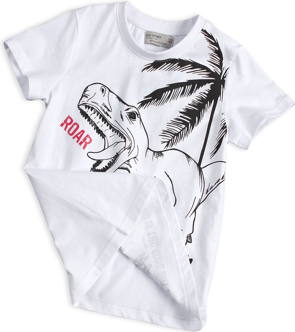 GLO STORY Chlapecké tričko GLO-STORY TYRANOSAURUS bílé Velikost: 110 - obrázek 3