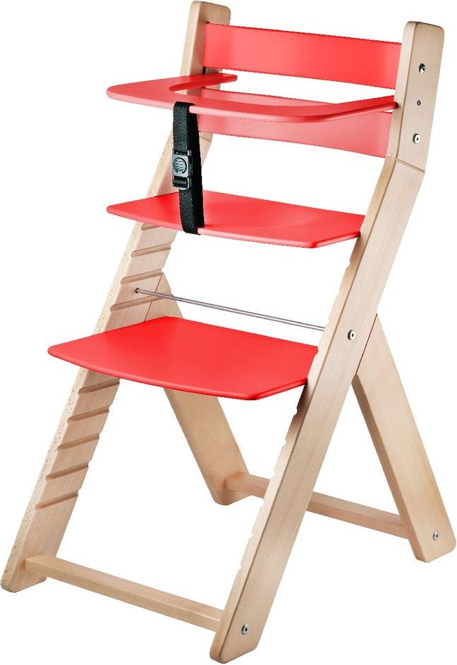 Wood Partner Dětská rostoucí židle LUCA natur/červená - obrázek 1