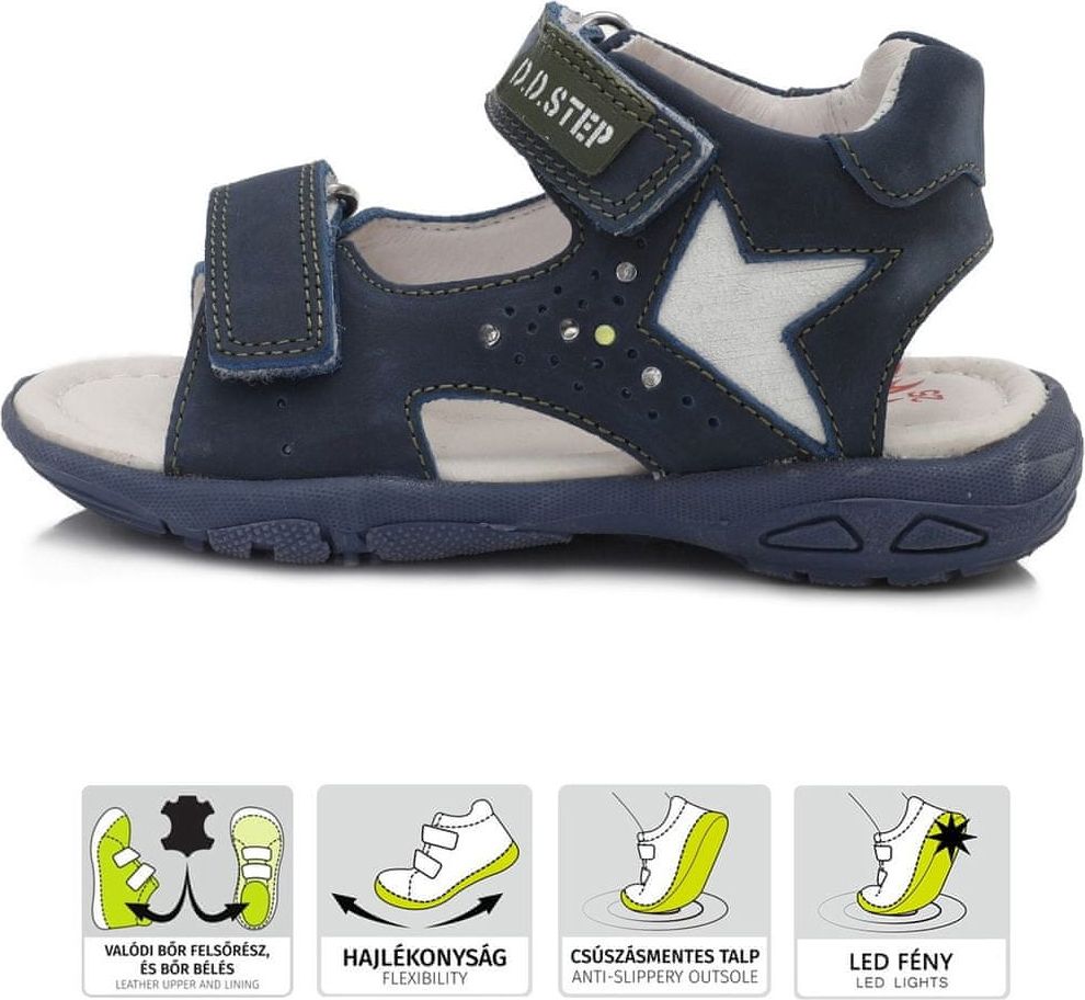 D-D-step chlapecké svítící sandály AC290-655 30 modrá - obrázek 1