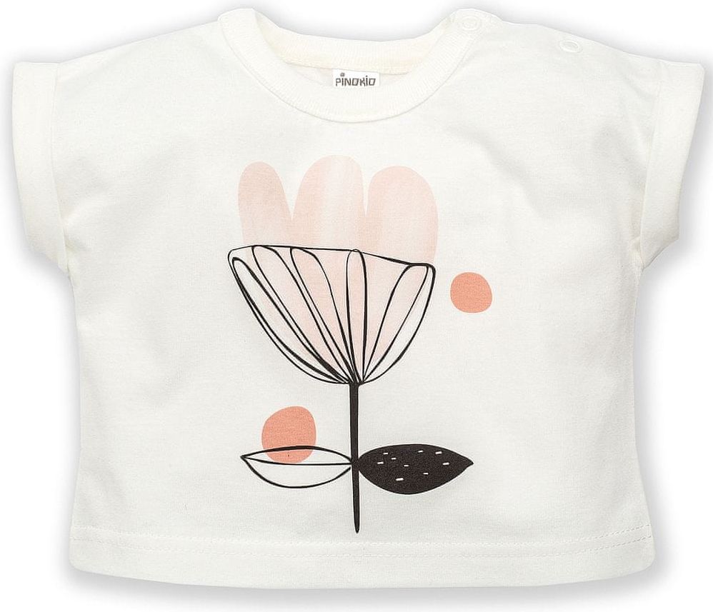 PINOKIO tričko Tiny Flowers 68 krémová - obrázek 1
