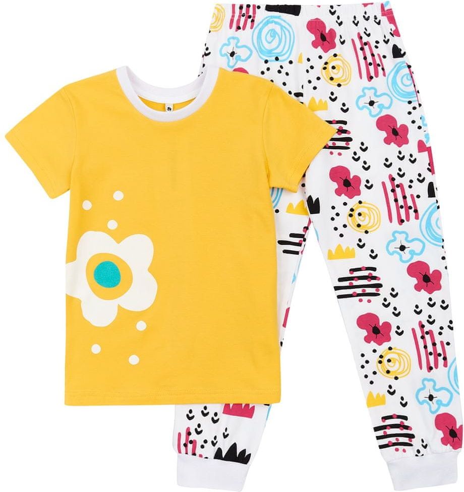 Garnamama dívčí pyžamo 110 žlutá/bílá - obrázek 1