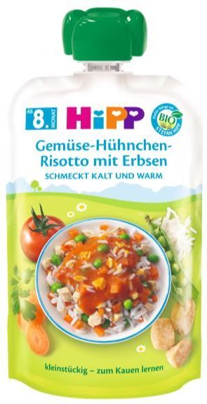 HiPP BIO Zeleninové rizoto s hráškem a kuřecím masem od uk. 7. měsíce, 6 x 130 g - obrázek 1