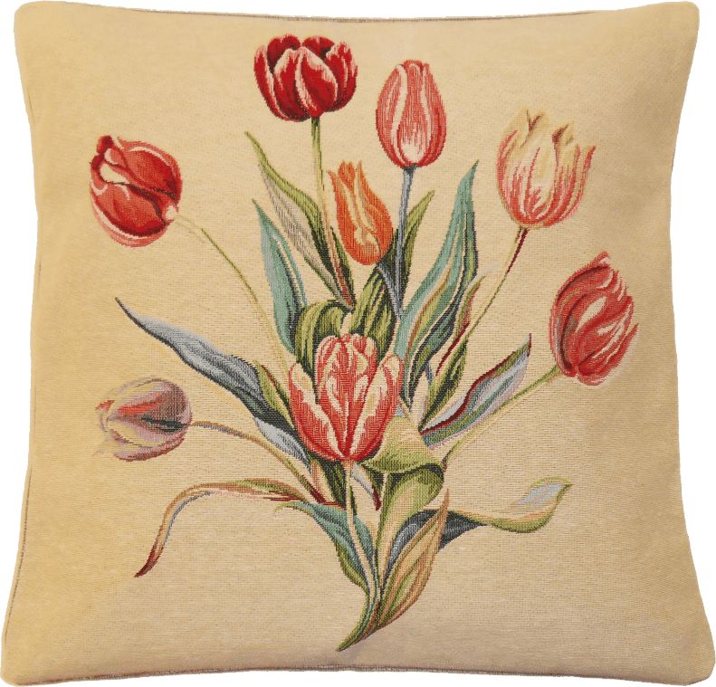 RTex Voňavý dekorační polštář s vytkaným vzorem tulipány - obrázek 1