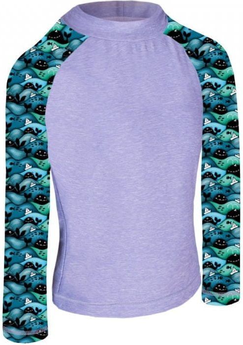 Unuo Chlapecké funkční tričko UV 50+ Velryby 74 - 80 šedá - obrázek 1