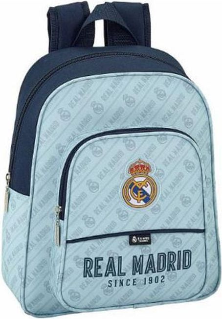 CurePink Malý dětský batoh FC Real Madrid: 11824 (objem 9 litrů|33 x 27 x 10 cm) modrý polyester - obrázek 1