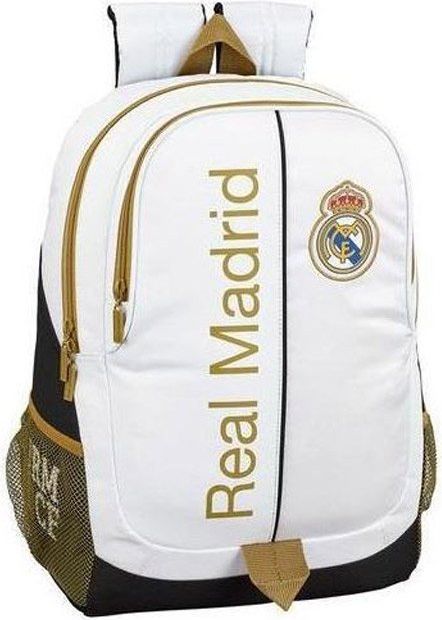 CurePink Batoh FC Real Madrid: 11954 (objem 22,5 litrů|44 x 32 x 16 cm) bílý polyester - obrázek 1