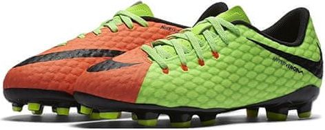 Nike JR HYPERVENOM PHELON III FG, 20 | FOOTBALL/SOCCER | GRD SCHOOL UNSX | LOW TOP | ELECTRIC GREEN/BLACK-HYPER ORA | 4.5Y - obrázek 1